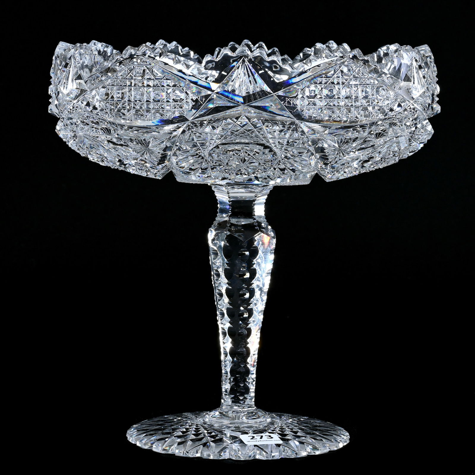 Compote, American Brilliant Cut Glass, Huyler Pattern By Clark (1 of 3)