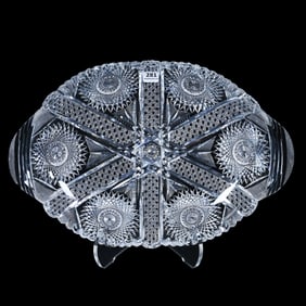 Ice Cream Tray, American Brilliant Cut Glass, Olga Pattern By C. F. Monroe