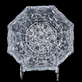 Bowl, Eight-Sided, American Brilliant Cut Glass, Prima Donna Pattern By Clark