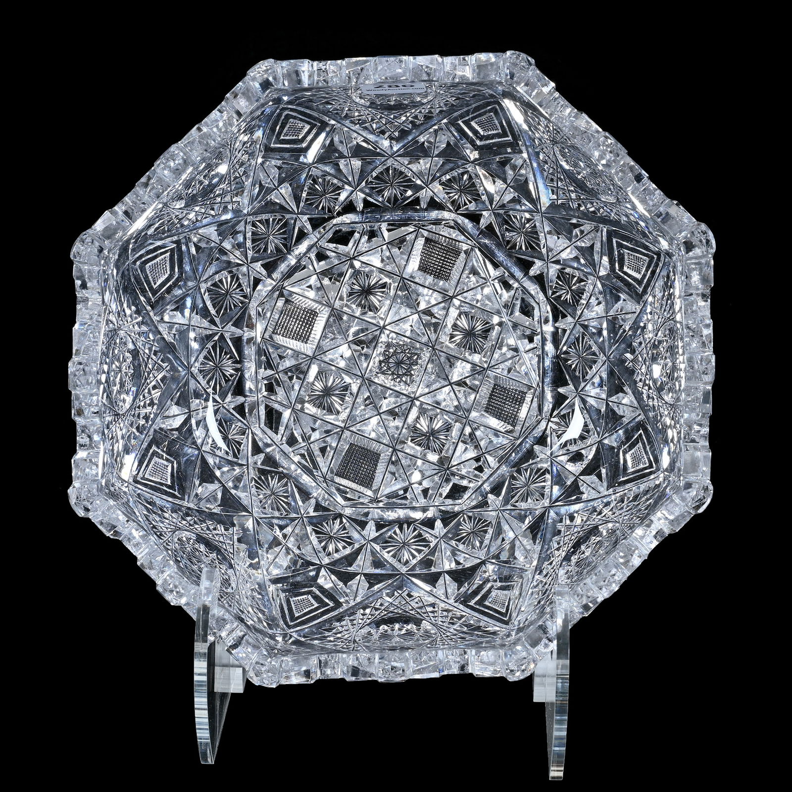 Bowl, Eight-Sided, American Brilliant Cut Glass, Prima Donna Pattern By Clark (1 of 6)