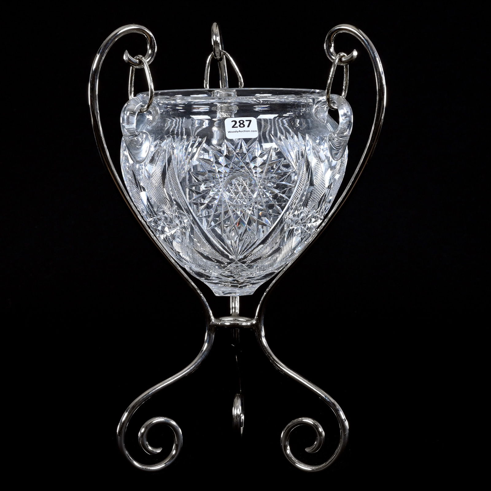 Hanging Fernery, American Brilliant Cut Glass, Ariel Pattern By C. F. Monroe (1 of 3)