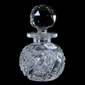 Cologne Bottle, American Brilliant Cut Glass, Russian And Swirl Pattern