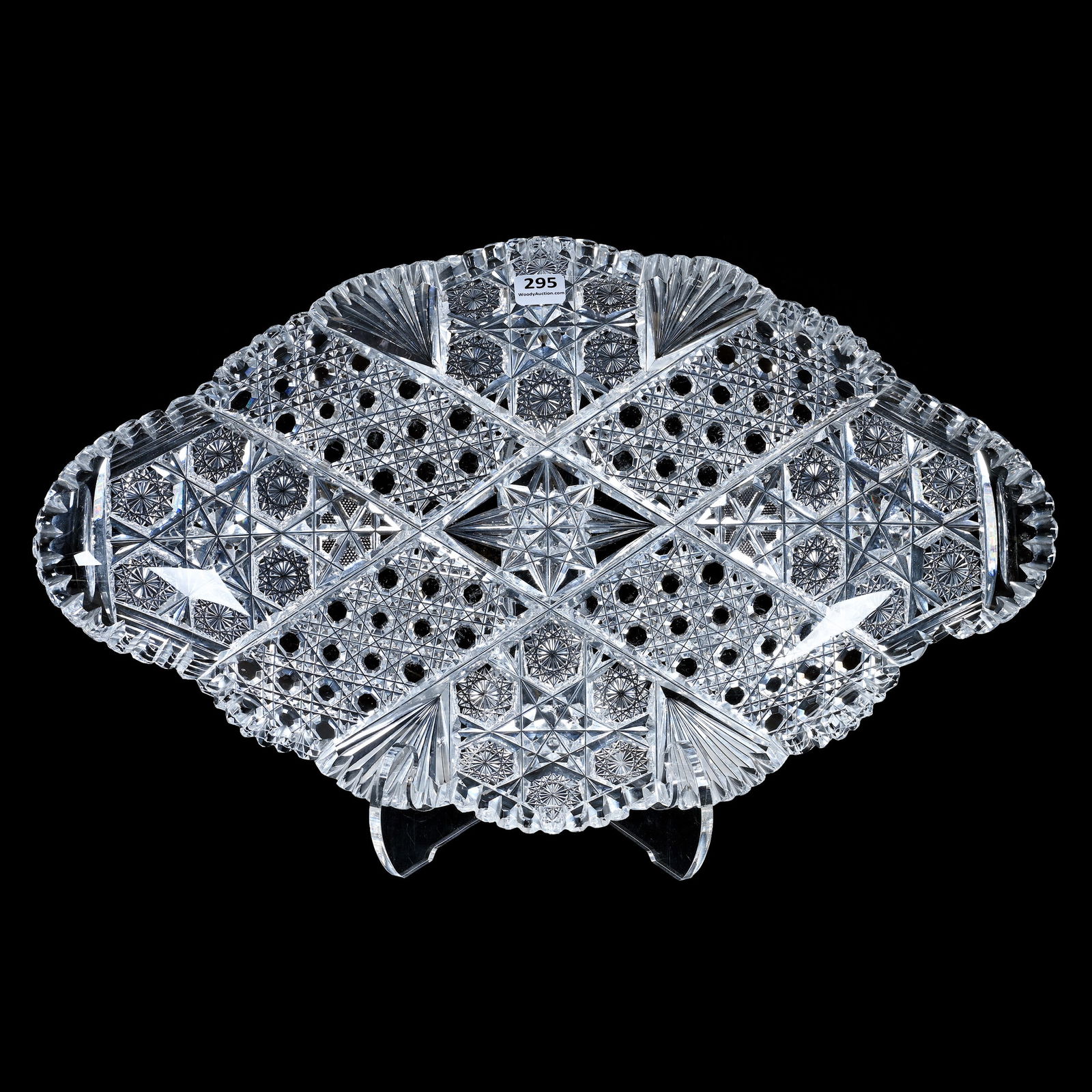 Ice Cream Tray, American Brilliant Cut Glass, Golf Pattern By J. Hoare (1 of 5)