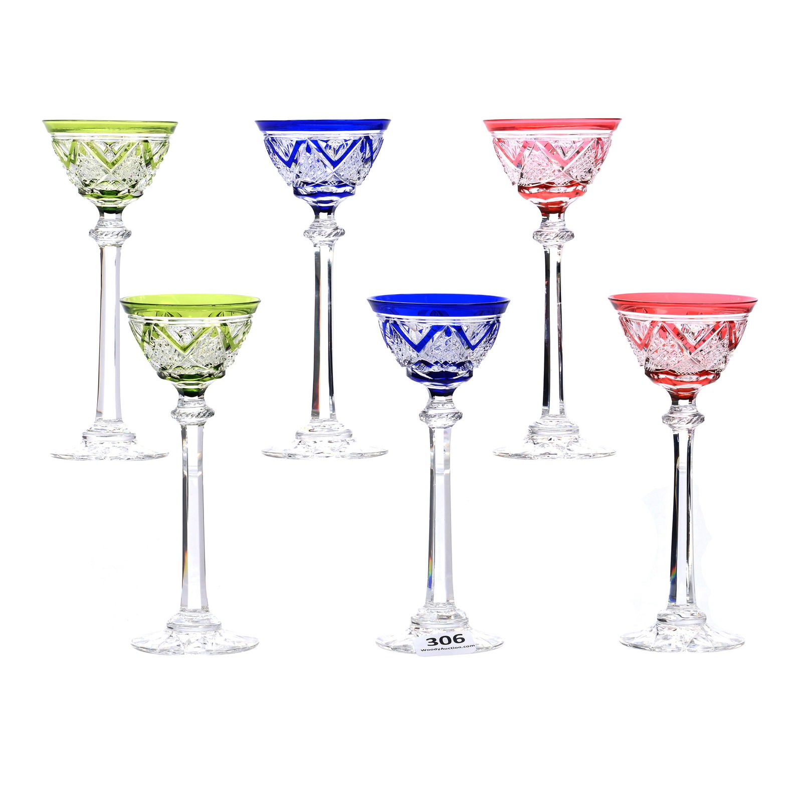 (6) Cordial Stems, BPCG, Color Cut To Clear (1 of 3)