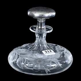 Cologne Bottle, American Brilliant Cut Glass, Wild Rose Pattern By Tuthill