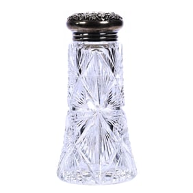 Sugar Shaker, American Brilliant Cut Glass, By Meriden