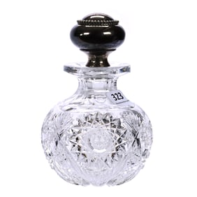 Cologne Bottle, American Brilliant Cut Glass, Chrysanthemum Pattern By Hawkes