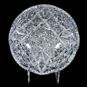 Bowl, American Brilliant Cut Glass, Signed Egginton, Spartan Pattern