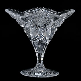 Tazza, American Brilliant Cut Glass, Attributed To Meriden