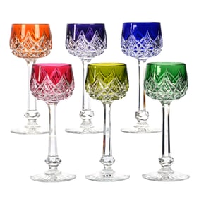 (6) Wine Stems, BPCG, Color Cut To Clear
