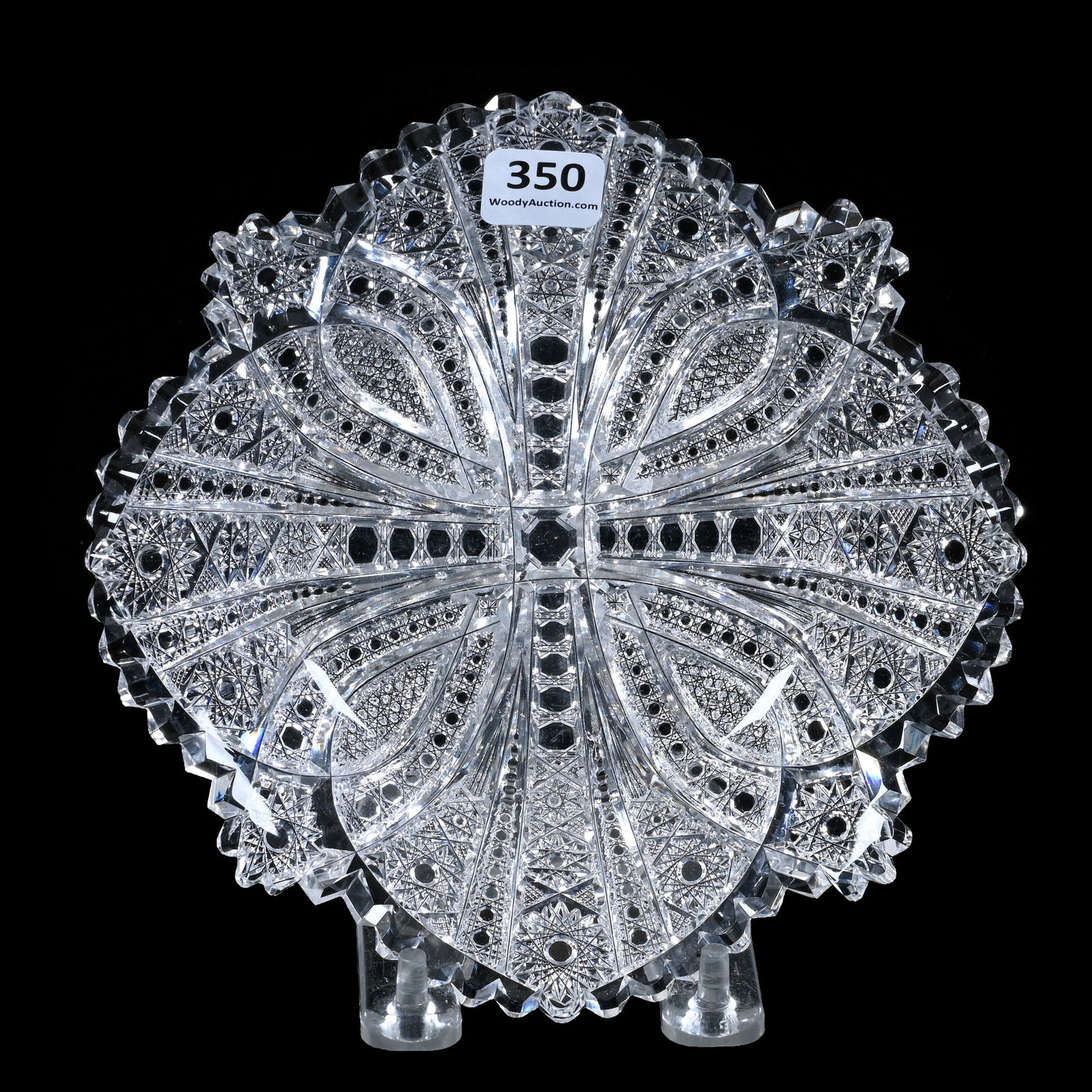 Plate, American Brilliant Cut Glass, Aztec Pattern By Libbey (1 of 3)