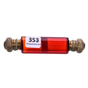 Double Lay Down Perfume, BPCG, Cased Cranberry, Flute Pattern