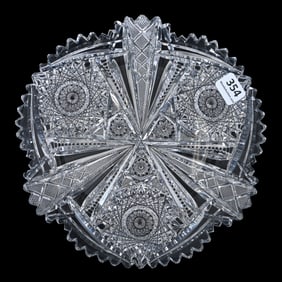 Plate, American Brilliant Cut Glass, Wedgemere Pattern By Libbey
