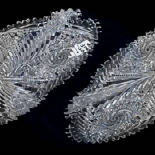 Plate, American Brilliant Cut Glass, Wedgemere Pattern By Libbey: Plate, American Brilliant Cut Glass, Wedgemere Pattern By Libbey, 8", Small Rim Chip, Mike & Sandra Hackney, Georgia.