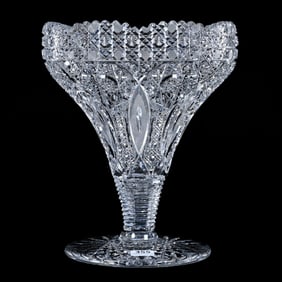 Tazza, American Brilliant Cut Glass, Propeller Pattern As Sold By Marshall Field