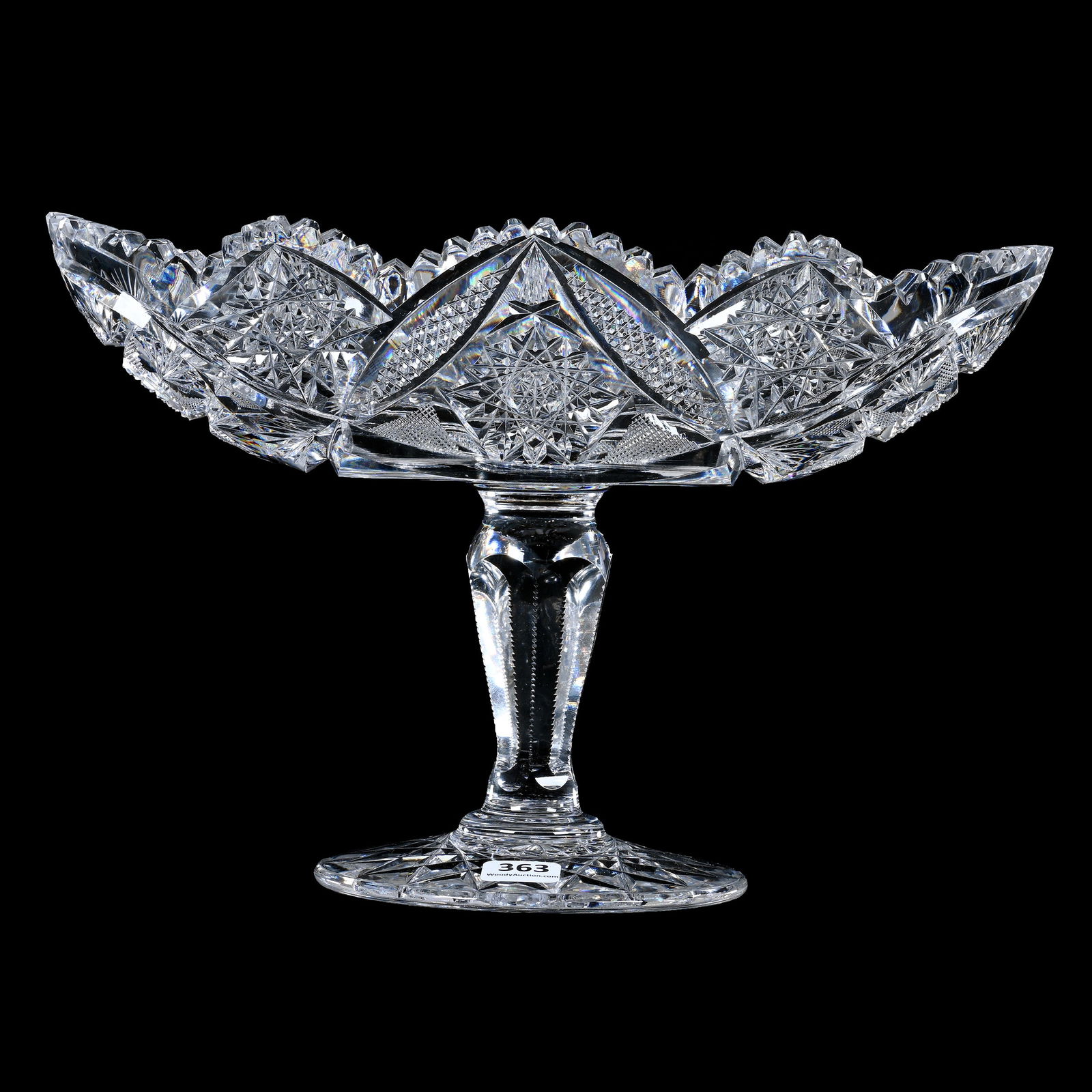 Pedestal Celery Tray, American Brilliant Cut Glass, Pattern #136 By Meriden (1 of 3)