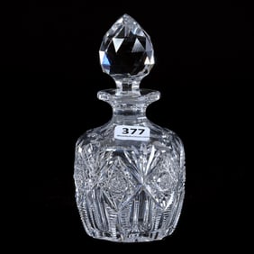 Cologne Bottle, American Brilliant Cut Glass, Signed Hawkes Brunswick Pattern