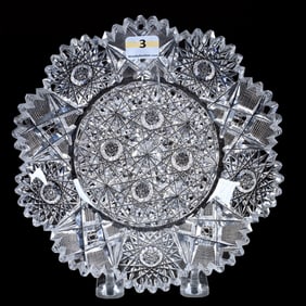 Plate, American Brilliant Cut Glass, Hunt's Royal Pattern