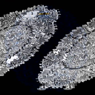 Plate, American Brilliant Cut Glass, Hunt's Royal Pattern: Plate, American Brilliant Cut Glass, Hunt's Royal Pattern, 7", Sherri Schott Collection, Kansas.