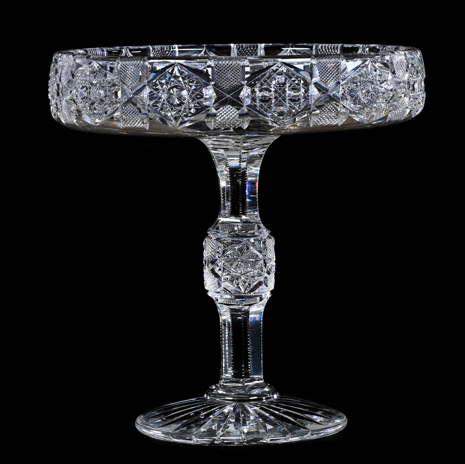 Pedestal Pastry Stand, American Brilliant Cut Glass (1 of 3)