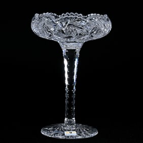 Rolled Rim Compote, American Brilliant Cut Glass