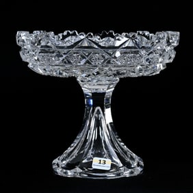 Compote, American Brilliant Cut Glass, Signed J. Hoare Steuben Pattern