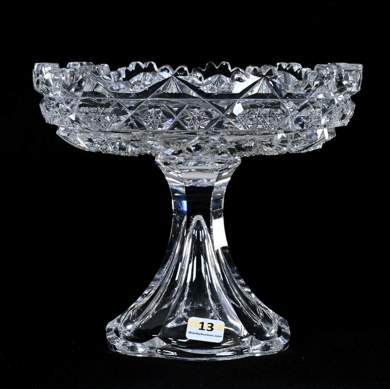 Compote, American Brilliant Cut Glass, Signed J. Hoare Steuben Pattern (1 of 4)