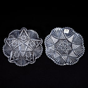 (2) Plates, American Brilliant Cut Glass