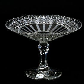 Tazza, American Brilliant Cut Glass, Signed Hawkes