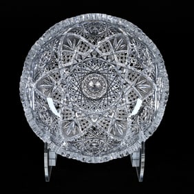 Bowl, American Brilliant Cut Glass, Pattern #100 By Elmira