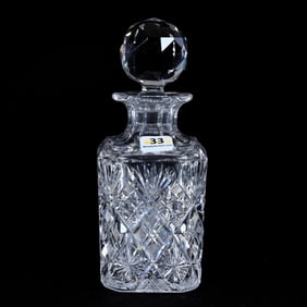 Square Cologne Bottle, American Brilliant Cut Glass