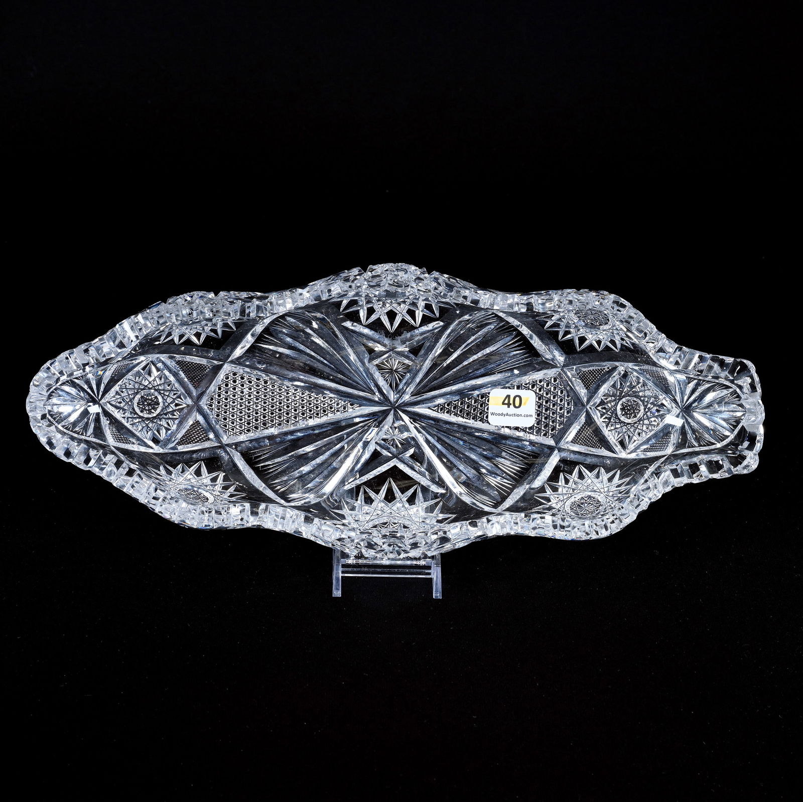 Blown Mold Celery Tray, American Brilliant Cut Glass (1 of 3)