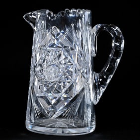 Pitcher, American Brilliant Cut Glass,