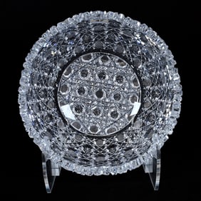 Bowl, American Brilliant Cut Glass, Fully Cut Harvard Pattern
