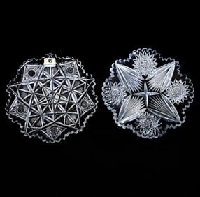 (2) Plates, American Brilliant Cut Glass