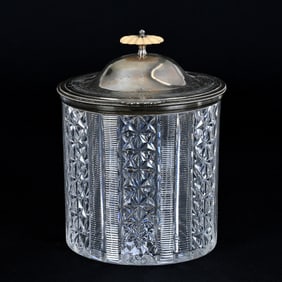 Oval Biscuit Jar, Brilliant Period Cut Glass