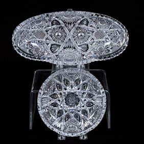 Two Items, American Brilliant Cut Glass, With Damage