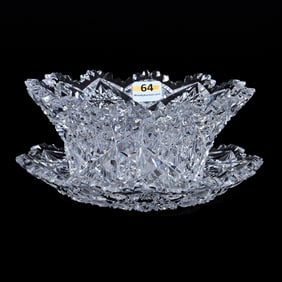 Mayonnaise Bowl And Underplate, American Brilliant Cut Glass, The Two Pieces Are Not Exact Pattern