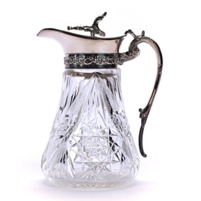 Syrup Pitcher, American Brilliant Cut Glass