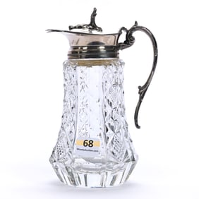 Syrup Pitcher, Brilliant Period Cut Glass