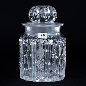Humidor, American Brilliant Cut Glass