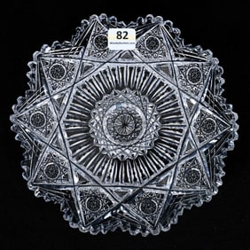 Plate, American Brilliant Cut Glass, Pluto Pattern By J. Hoare