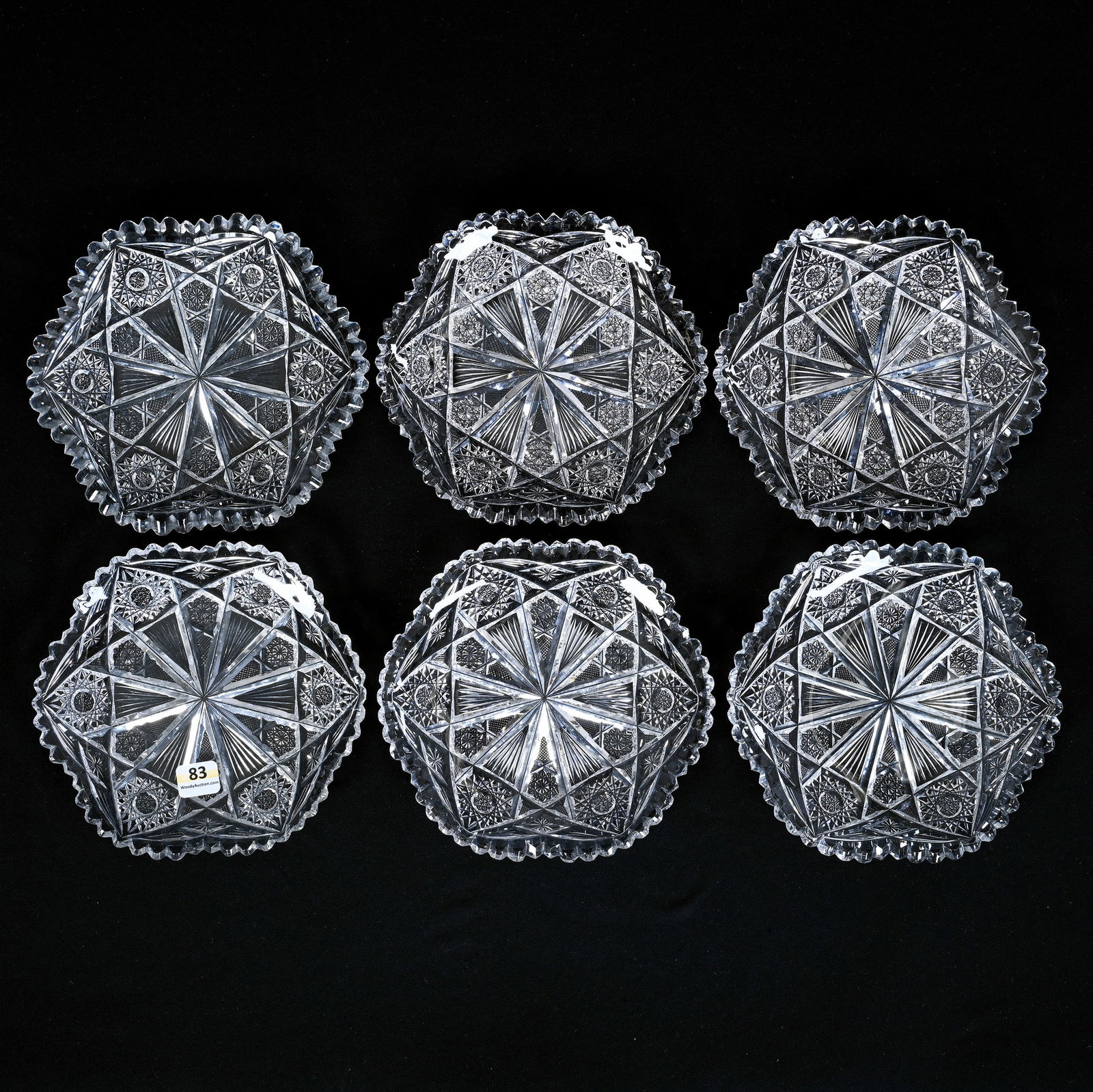 (7) Plates, American Brilliant Cut Glass, Indian Pattern (1 of 6)
