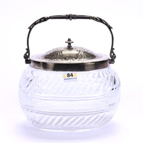 Oval Biscuit Jar, Brilliant Period Cut Glass