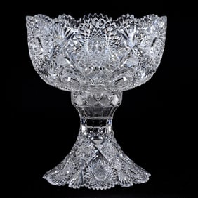 Two Part Punch Bowl, American Brilliant Cut Glass