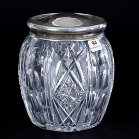 Biscuit Jar, American Brilliant Cut Glass
