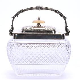 Biscuit Jar, Brilliant Period Cut Glass