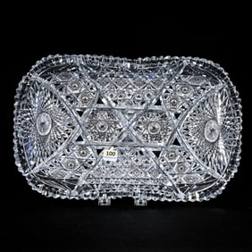 Rectangular Serving Tray, American Brilliant Cut Glass
