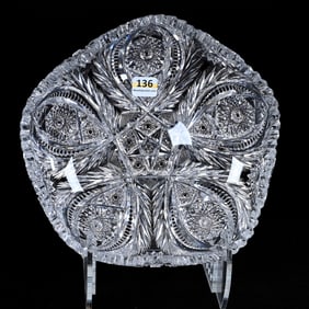 Bowl, Five Sides, American Brilliant Cut Glass, Anne Pattern Designed By W. C. Anderson