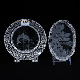 (2) Novelty Trays, American Brilliant Cut Glass, By Hawkes